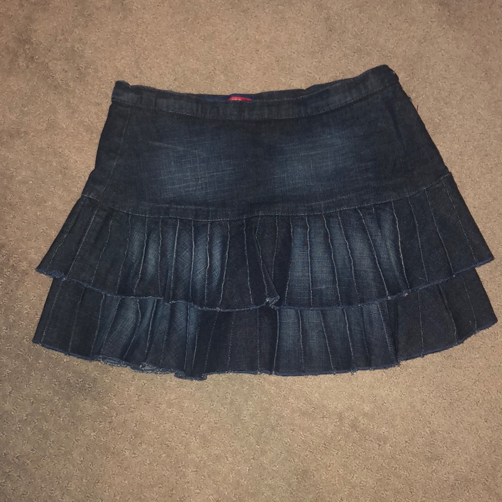 BCBG Jean pleated ruffle skirt